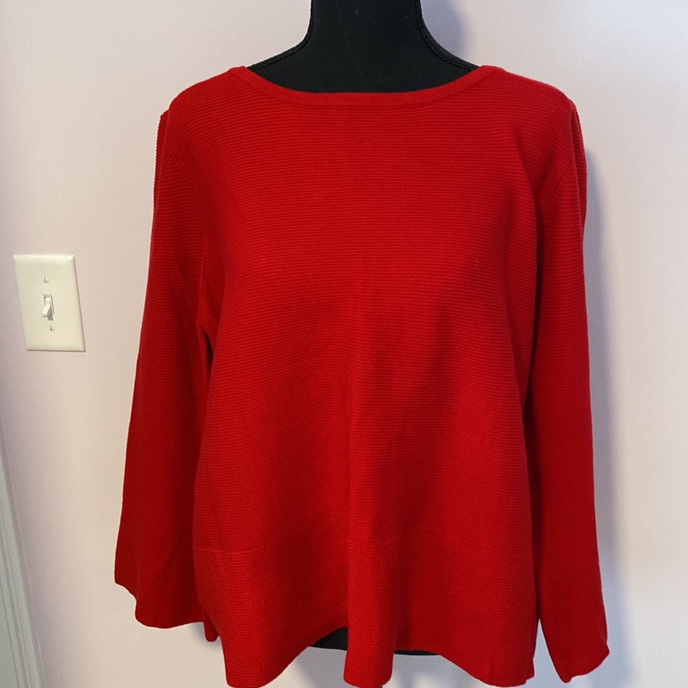 Acrylic Red Sweater Boxy Square Silhouette